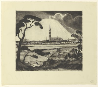 ヒルフェルスムとその周辺 ヒルフェルスム（原題） 作： Lodewijk Schelfhout (signed by artist)