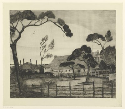 農場と牧草地のあるオランダの風景 Paysage Hollandais (原題) 作： Lodewijk Schelfhout (signed by artist)