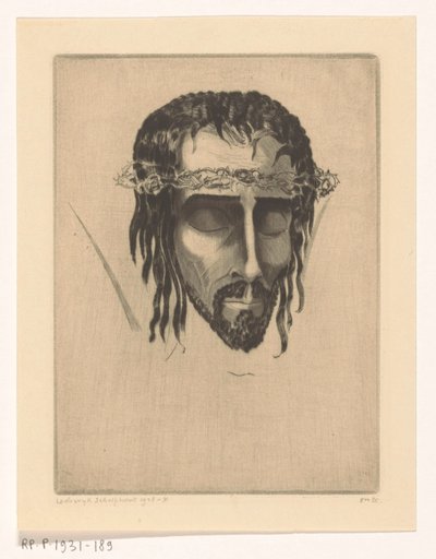 キリストの頭 Tete de Christ IV (原題) 作： Lodewijk Schelfhout (signed by artist)