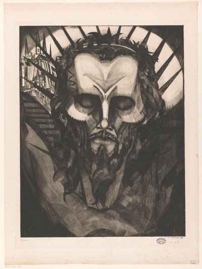 キリストの頭 Tete de Christ I (原題) 作： Lodewijk Schelfhout (signed by artist)