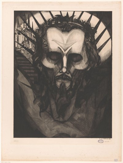 キリストの頭 Tete de Christ I (原題) 作： Lodewijk Schelfhout (signed by artist)