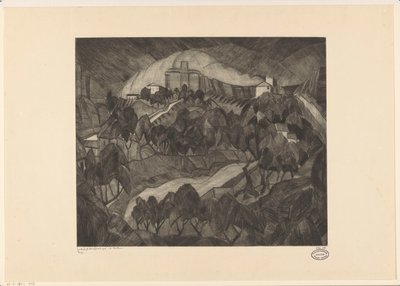 丘の上の城 Le Château I (オブジェクトの元のタイトル) 作： Lodewijk Schelfhout (signed by artist)
