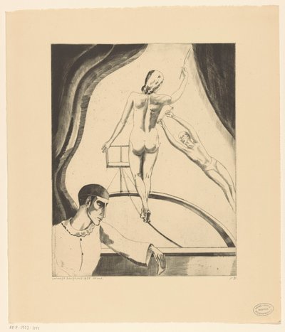 綱渡り師、空中ブランコ奏者、ピエロ Le Cirque I (原題) 作： Lodewijk Schelfhout (signed by artist)