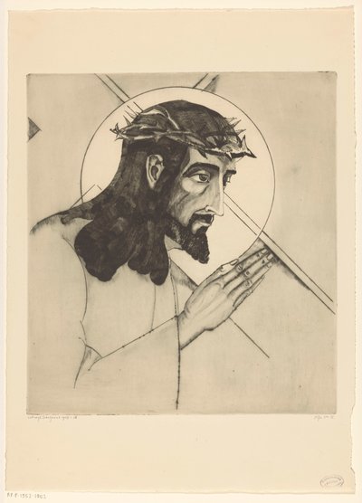 クルイスドラギング Christ portant la croix (原題) 作： Lodewijk Schelfhout (signed by artist)