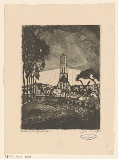 リンデン（原題） 作： Lodewijk Schelfhout (signed by artist)
