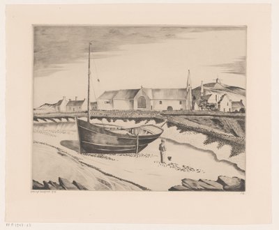 海岸の定住 La Baie de St. Pierre (原題) 作： Lodewijk Schelfhout (signed by artist)
