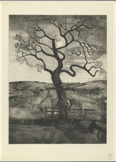 Etikhove の近くの牧草地の馬 Vieux cheval en repos (原題) 作： Lodewijk Schelfhout (signed by artist)