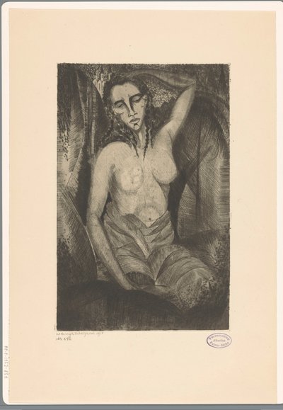 座っている女性 ファム・アッセ（原題） 作： Lodewijk Schelfhout (signed by artist)