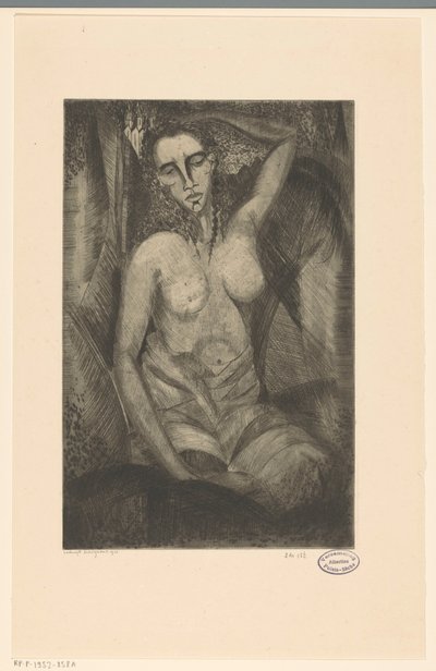 座っている女性 ファム・アッセ（原題） 作： Lodewijk Schelfhout (signed by artist)