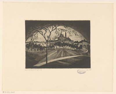 日没 Coucher de soleil (オブジェクトの原題) 作： Lodewijk Schelfhout (signed by artist)