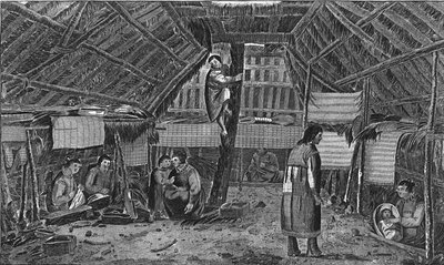 「ウナラシュカの家の中」、c1776-1779。 作： Lodge