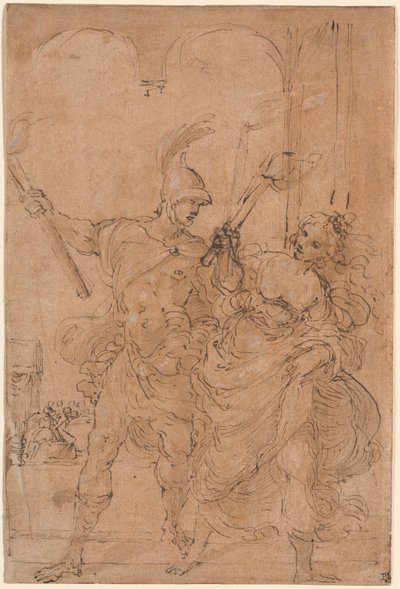 ペルセポリスに火を放つアレキサンダーとタイス 作： Lodovico Carracci