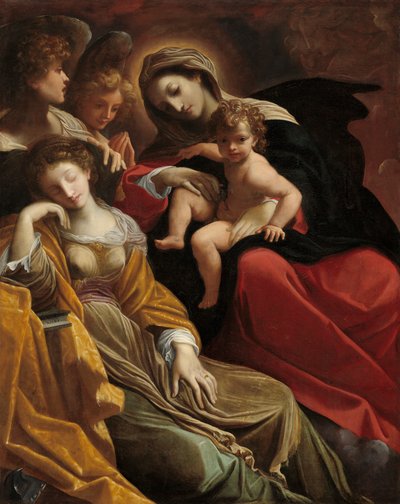 アレクサンドリアの聖カタリナの夢、1593年 作： Lodovico Carracci