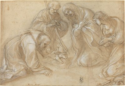 聖フランシスコとアグネスとの降誕 作： Lodovico Carracci