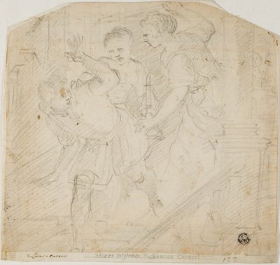 男を追いかける二人の女 作： Lodovico Carracci