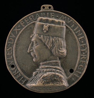 エルコーレ1世エステ、1431-1505、フェラーラ、モデナ、レッジョ公爵 1471年（裏面）、1472年 作： Lodovico Corradini