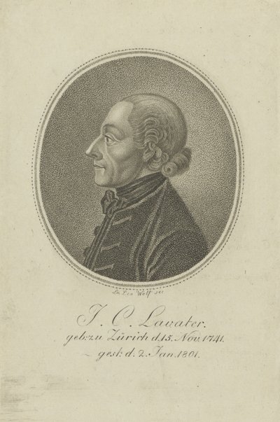 詩人および人相学者ヨハン・カスパー・ラヴァーター1741-1801の肖像c。 1810年。 作： Loeser Leo Wolf