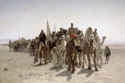 1861年にメッカに行く巡礼者 作： Léon Belly
