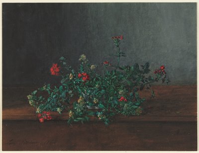 野の花のある静物 作： Léon Bonvin