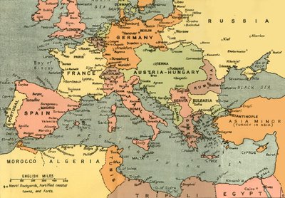 中欧と地中海」、1919年。 作： London Geographical Institute