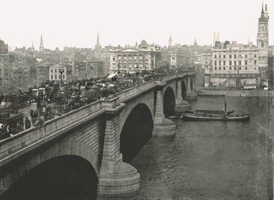 1895年に北向きのロンドン橋。 作： London Stereoscopic and Photographic Co