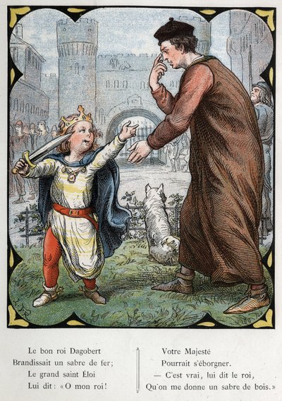 ロレンツ・フローリッヒ（1820-1908）による流行歌「善きダゴベルト王」の挿絵。エディションJ.Hetzel.Around 1880。 作： Lorens Frolich