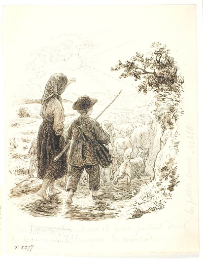 羊飼いとしてのマリーとジュジュール 作： Lorenz Frølich