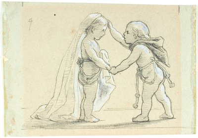 2 人の子供とのビネット 作： Lorenz Frølich