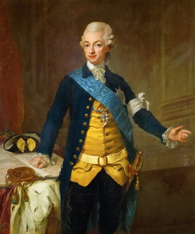 スウェーデンのグスタフ 3 世の肖像、1771 年 作： Lorenz II Pasch
