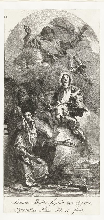 聖ヨアヒムとアンナと父なる神と処女 マリアと父なる神と聖アンナとヨアヒム 作： Lorenzo Baldissera Tiepolo
