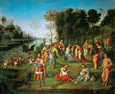 イザベラ・デステの戴冠式のアレゴリー イザベラ・デステの戴冠式裁判所、c。 1505年。 作： Lorenzo Costa