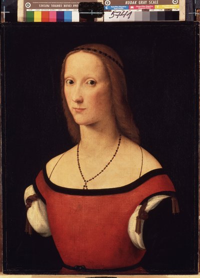 ""Portrait of a Lady"" (Portrait of a Lady) Lorenzo Costa (1460-1535) 作 1500-1506 Dim. 57x44 cm Hermitage Museum, Saint Petersburg (Saint-Petersburg) 作： Lorenzo Costa