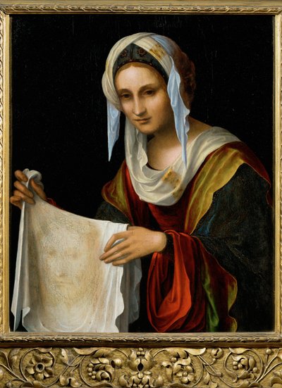 聖ヴェロニカ、15世紀後半、木に描かれた絵 作： Lorenzo Costa