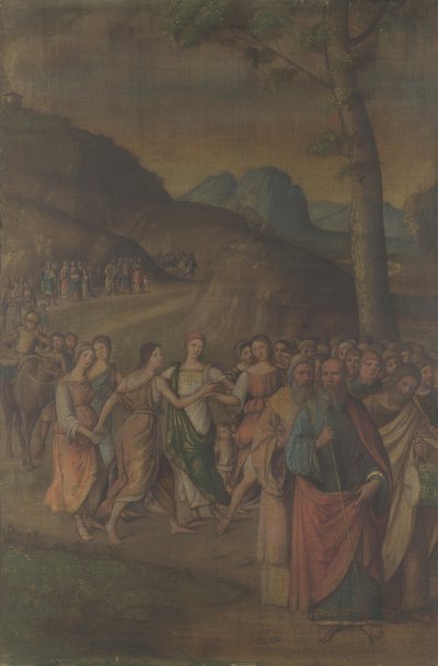 1508年以降のモーセの物語からのミリアムのダンス 作： Lorenzo Costa