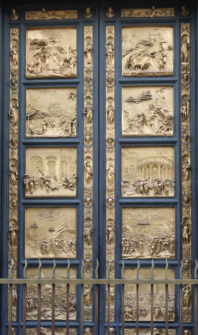 フィレンツェ洗礼堂コピーの楽園の門、1425-1452 作： Lorenzo Ghiberti