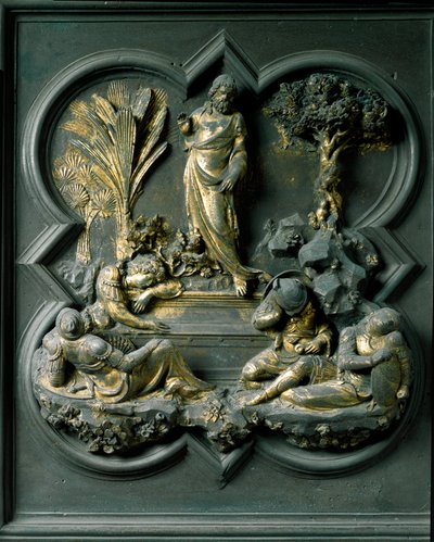サン・ジョヴァンニの洗礼堂北扉の19枚目のパネル「キリストの復活 作： Lorenzo Ghiberti