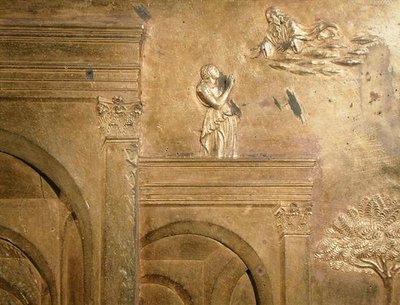 ヤコブとエサウの物語」（洗礼堂東扉のオリジナルパネルの細部 作： Lorenzo Ghiberti