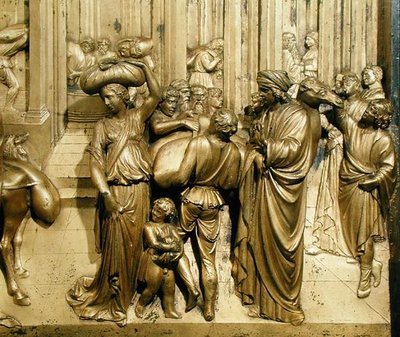 ヨセフの物語」（洗礼堂東扉のオリジナルパネルの細部 作： Lorenzo Ghiberti