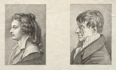 女性と男性の横顔の肖像画。 作： Lorenzo II Quaglio