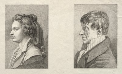 女性と男性の横顔の肖像画 作： Lorenzo II Quaglio