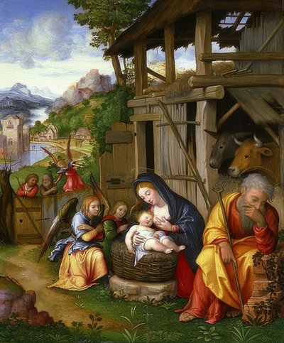 キリストの誕生。 1515年頃 作： Lorenzo Leonbruno