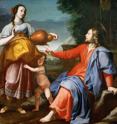 Jesus Christ et la Samaritgaine - Christ and the Samaritgaine Woman - Lorenzo Lippi (1606-1665)の作品。油彩・キャンバス 作： Lorenzo Lippi