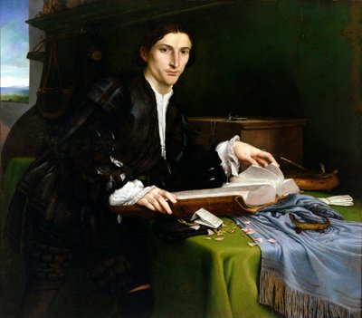 貴族、アトリエにて（修復後） 作： Lorenzo Lotto