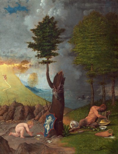 美徳と悪徳のアレゴリー（1505年）。 作： Lorenzo Lotto