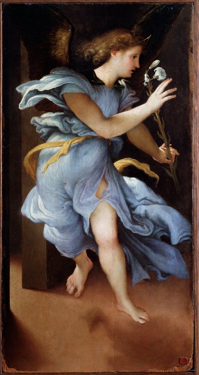受胎告知の天使 - 絵画 作： Lorenzo Lotto