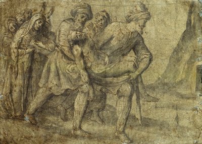 キリストは墓に運ばれ、 作： Lorenzo Lotto