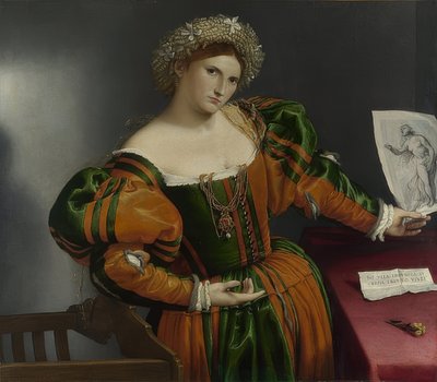 女性（ルクレティア）の肖像画。 1530-32年頃 作： Lorenzo Lotto