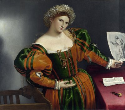 ルクレツィアとしてのヴェネツィア人の肖像 作： Lorenzo Lotto