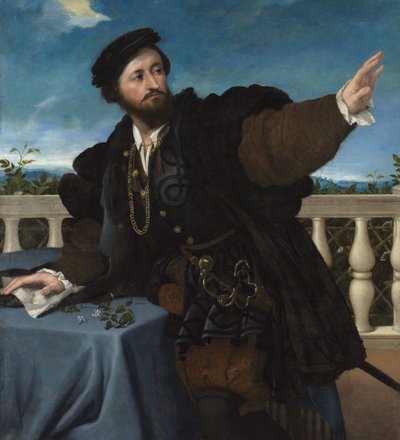 男の肖像、おそらくジロラモロザッティ、1533-34 作： Lorenzo Lotto