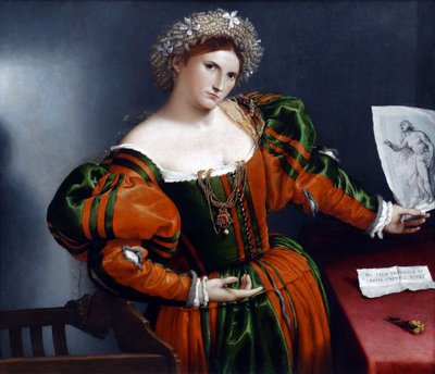 ロレンツォ・ロットのルクレティアに触発された女性の肖像 作： Lorenzo Lotto